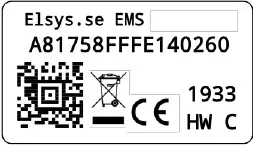 ELSYS se EMS Desk Mini Sensor-barcode