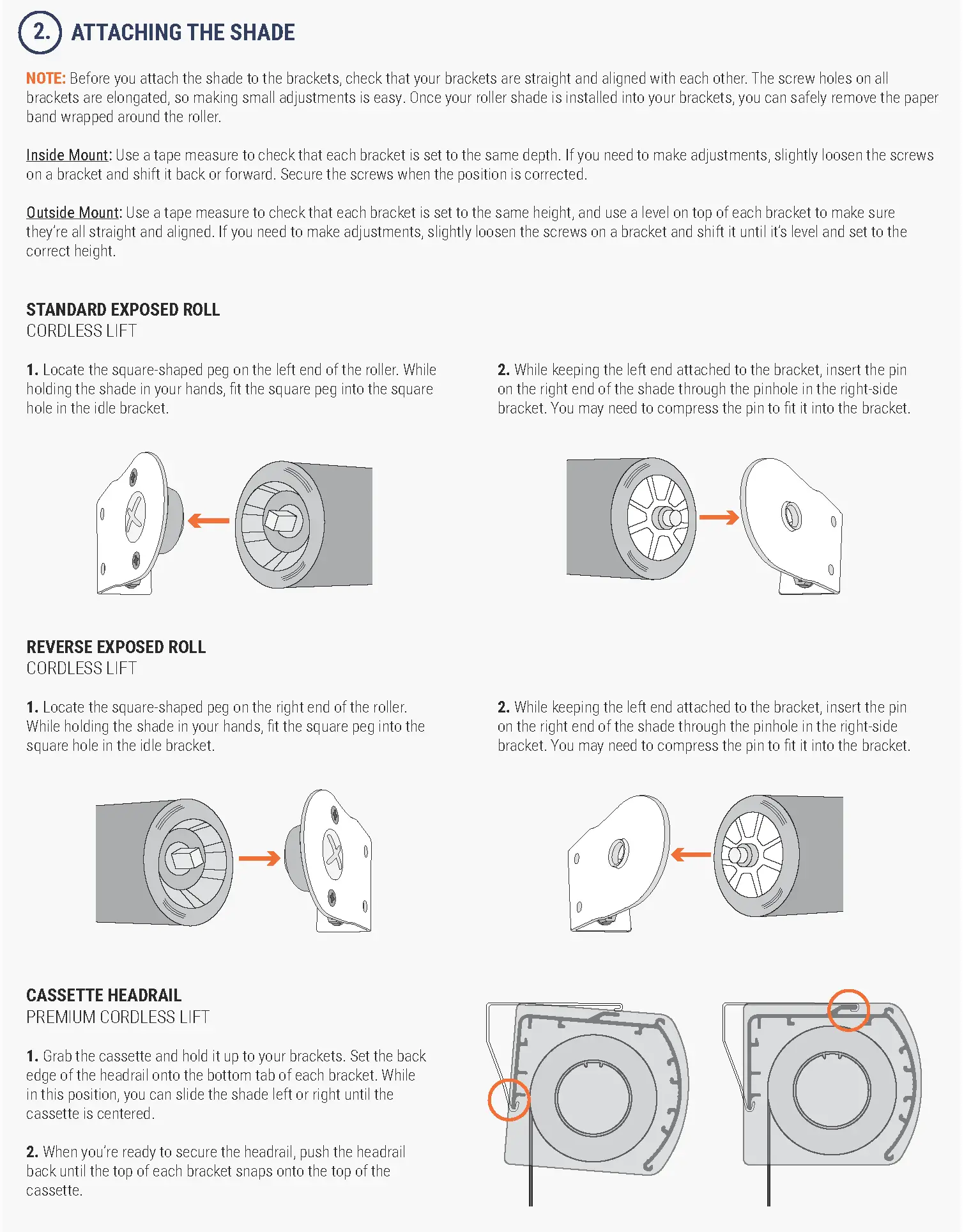 CASSETTE HEADRAIL - INSIDE MOUNT