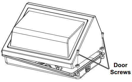 BRAUN 58077 150 Watt Equivalent 5500 Lumen Outdoor LED Wall Pack and Security Light - Door Screws