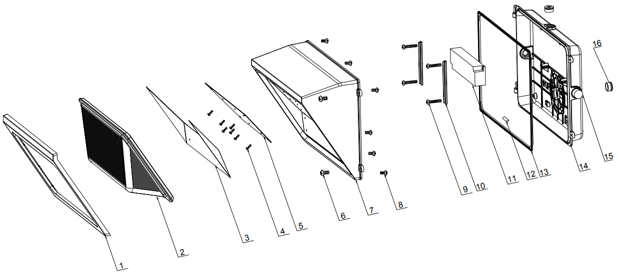 BRAUN 58077 150 Watt Equivalent 5500 Lumen Outdoor LED Wall Pack and Security Light - Parts List and Diagram