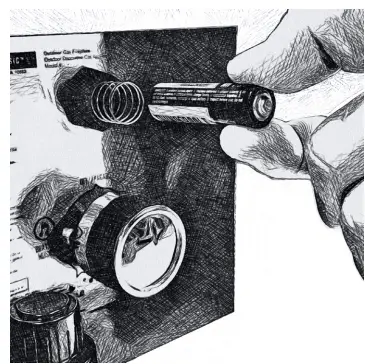 UKIAH TK 1046M Voyager 20 Inch D x 187 Inch H Outdoor Round Steel Propane Gas Fire Pit - IGNITION BATTERY