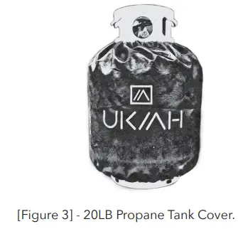 UKIAH TK 1046M Voyager 20 Inch D x 187 Inch H Outdoor Round Steel Propane Gas Fire Pit - PROPANE TANK C