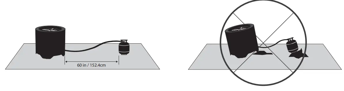 UKIAH TK 1046M Voyager 20 Inch D x 187 Inch H Outdoor Round Steel Propane Gas Fire Pit - PROPOSITION