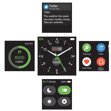 HUMBOLDT EW1 Smart Watch - home screen