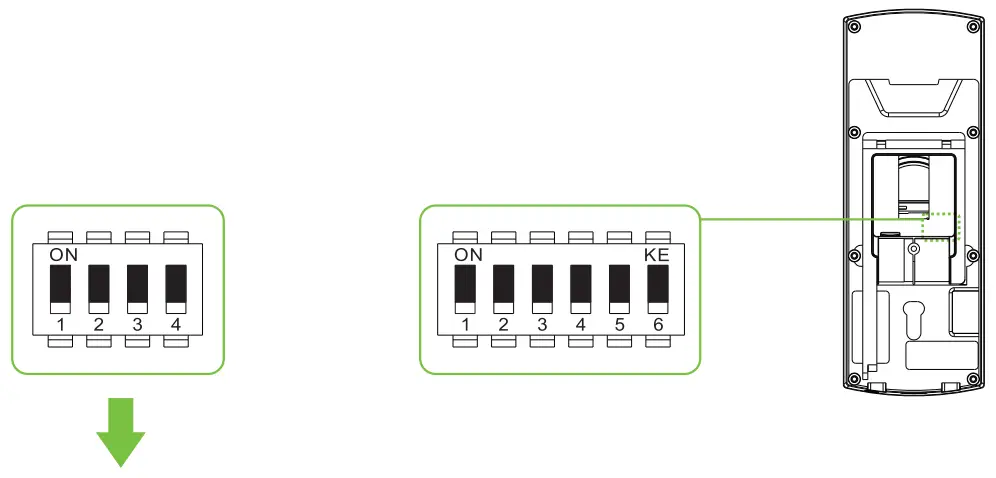 ZKTECO Notus RFID and Fingerprint Access Control Terminal-DIP Switch
