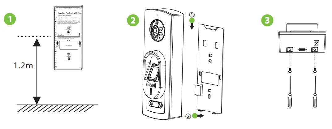 ZKTECO Notus RFID and Fingerprint Access Control Terminal-Device Installation