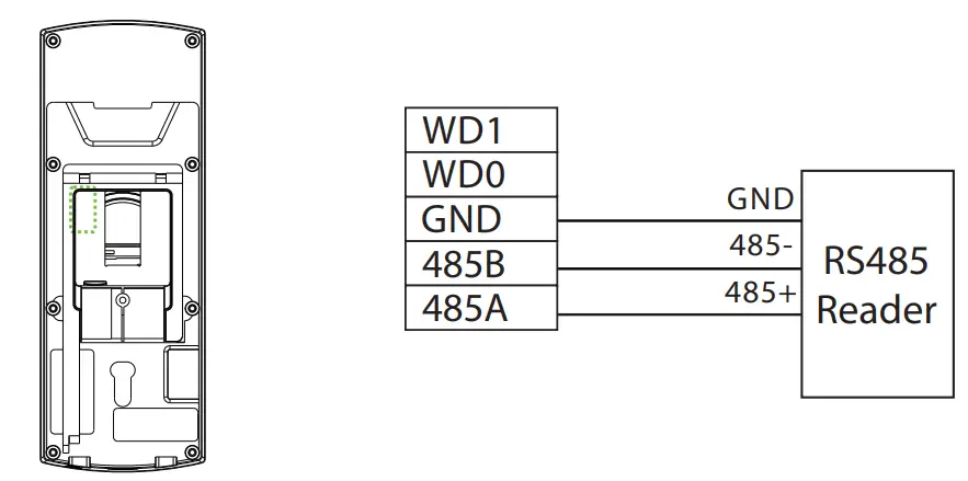 ZKTECO Notus RFID and Fingerprint Access Control Terminal-RS485 Connection