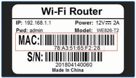 WiFi address and name