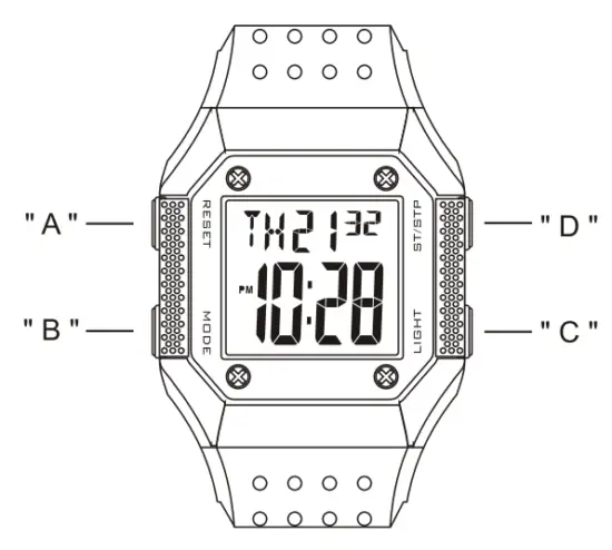 Q Q YP10472 Multi Function Sport LCD Watch - fig1