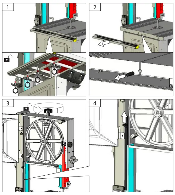 Saw belt replacement