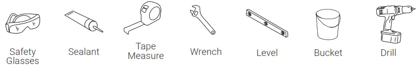 Swiss Madison SM-ST040 Touchless Tankless Toilet - SUGGESTED TOOLS & MATERIALS