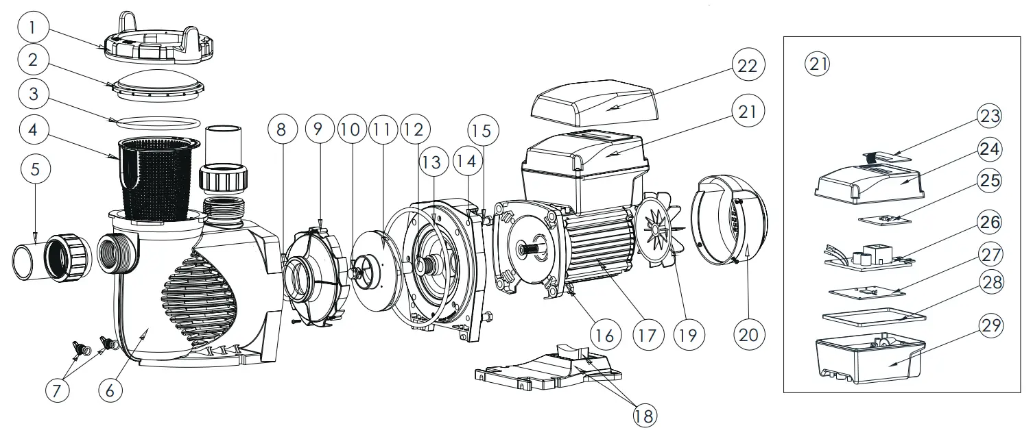 AES SPV150 Super-Power Swimming Pool Variable Speed Pump - fig 1