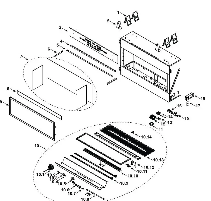 MONESSEN AVFL48NIP 48” Artisan Vent Free Linear Fireplace 1