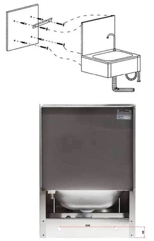XPOtool 62685 Premium Steel Gastronomy Washbasin 12