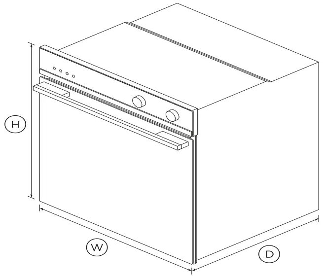 FISHER PAYKEL OB24SCD11PB1 24-Inch Electric Wall Oven - DIMENSIONS
