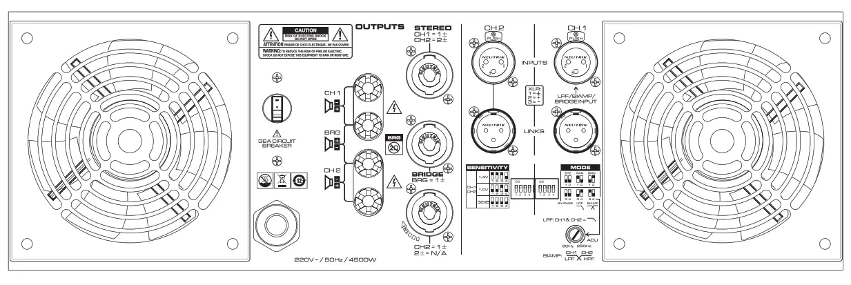 SOUNDARD MEGA2500 High Efficiency Class I Output Stage Circuit - rear panel1