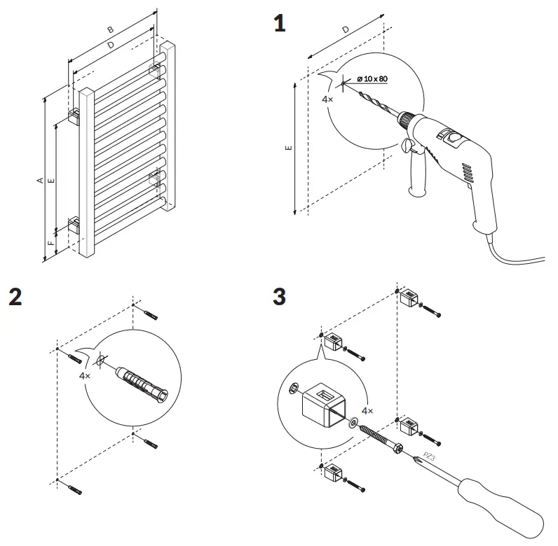 TERMA 2688716 Warp T Bold Designer Towel Rail - fig 2