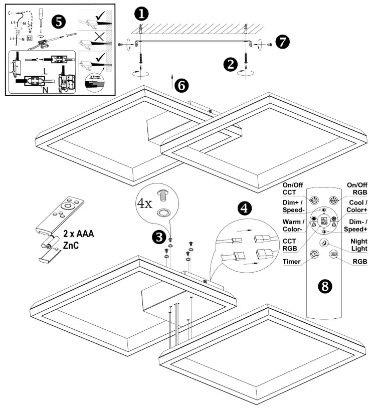 HORNBACH 10573386 LED Ceiling Light Dimmable fig 1