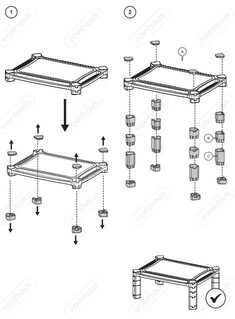 VonHaus 3005097 Large Height Adjustable Smart Stand - 2