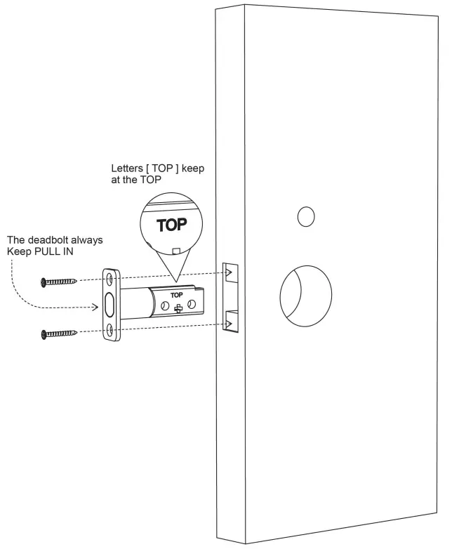 T5 Waterproof Smart Deadbolt Keypad Lock Installation Diagram