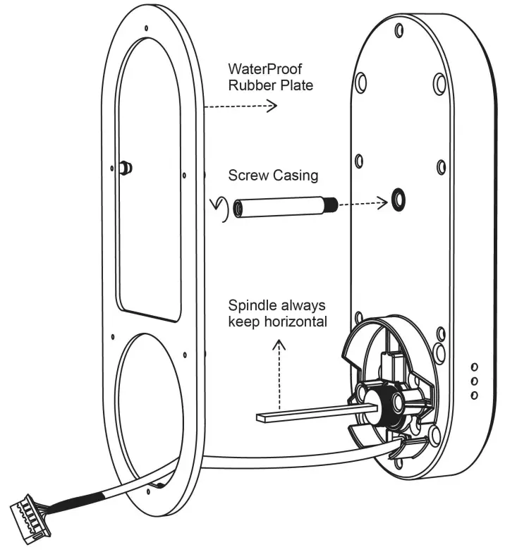 T5 Waterproof Smart Deadbolt Keypad Lock Installation Diagram