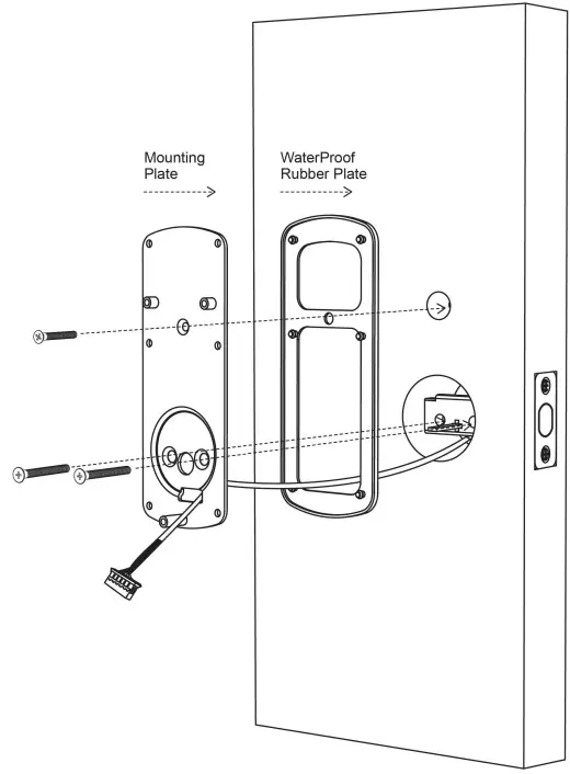 T5 Waterproof Smart Deadbolt Keypad Lock Installation Diagram
