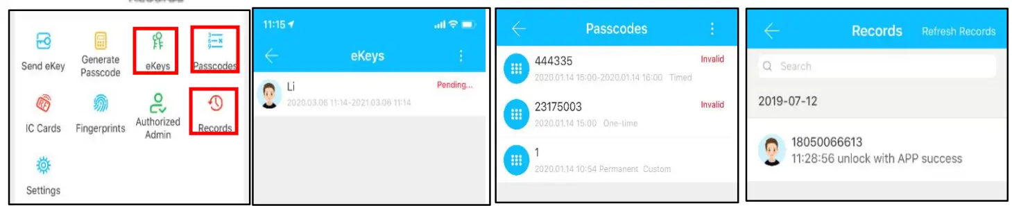 T5 Waterproof Smart Deadbolt Keypad Lock Unlock records