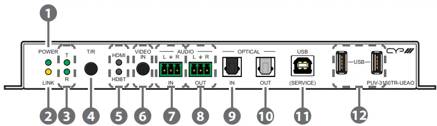 CYP PUV 3150TR UEAO HDMI over Transeiver - Front Panel
