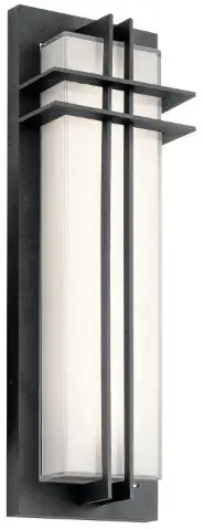 KICHLER 49297BKTLED Manhattan 1-Light 16-in Textured Black Outdoor Wall Light