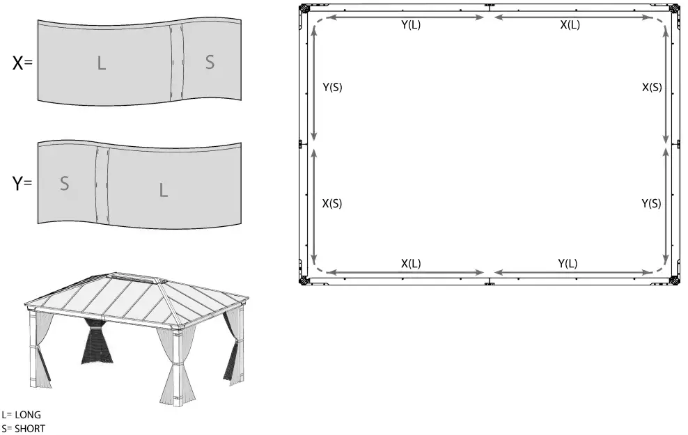 CANOPIA AC-DAL4300CUR-706596 Curtain and Netting Set for Dallas Gazebos - Figure 10