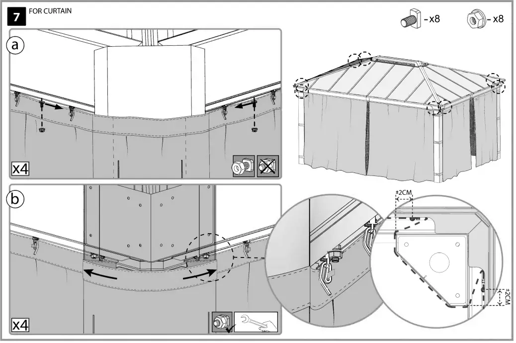 CANOPIA AC-DAL4300CUR-706596 Curtain and Netting Set for Dallas Gazebos - Figure 12