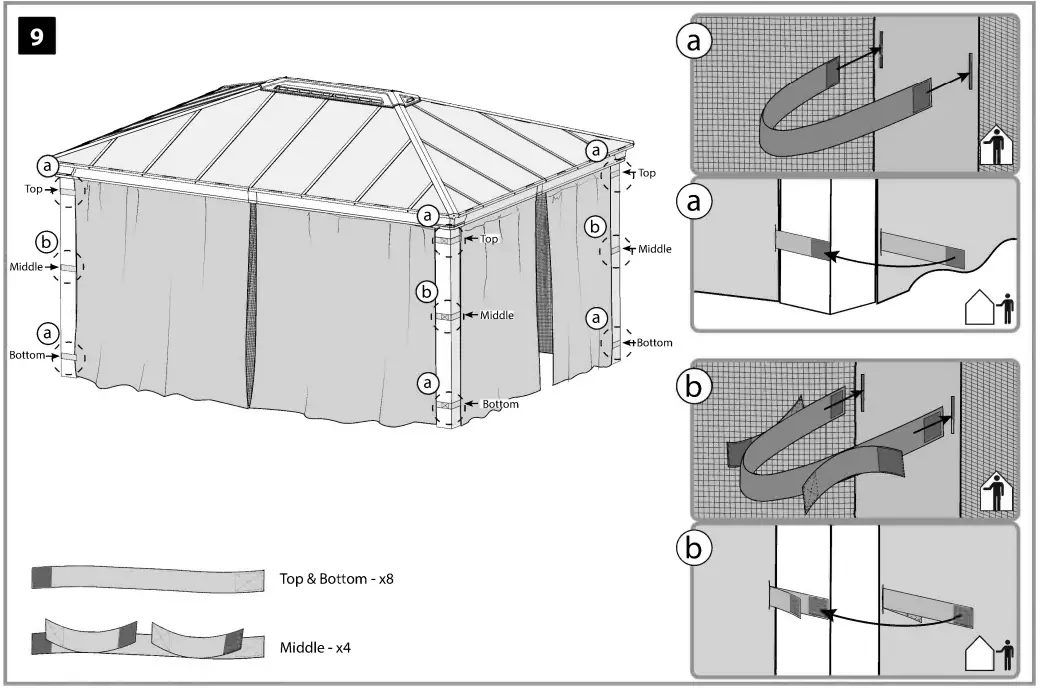 CANOPIA AC-DAL4300CUR-706596 Curtain and Netting Set for Dallas Gazebos - Figure 14