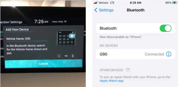 GENESIS G90 - PHONE PAIRING 6