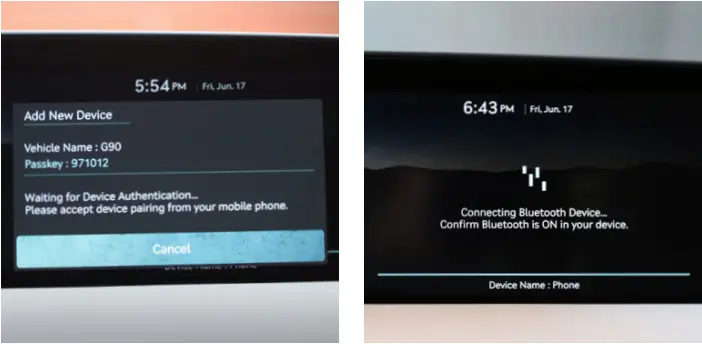 GENESIS G90 - PHONE PAIRING 7