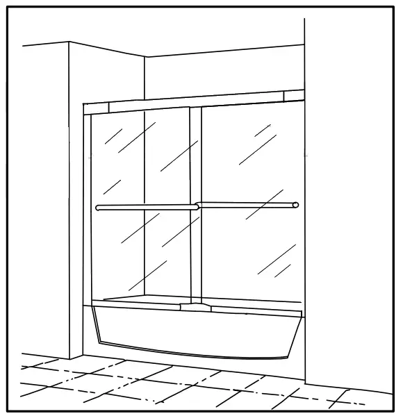 STERLING 5325EZ 57 Frameless Sliding Bath Door