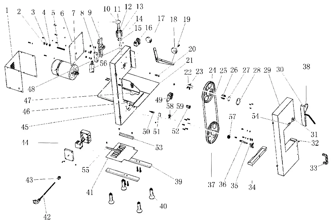 OMCAN BS-CN-1651-T 65 Inch Tabletop Stainless Steel Meat Band Saw - fig 1