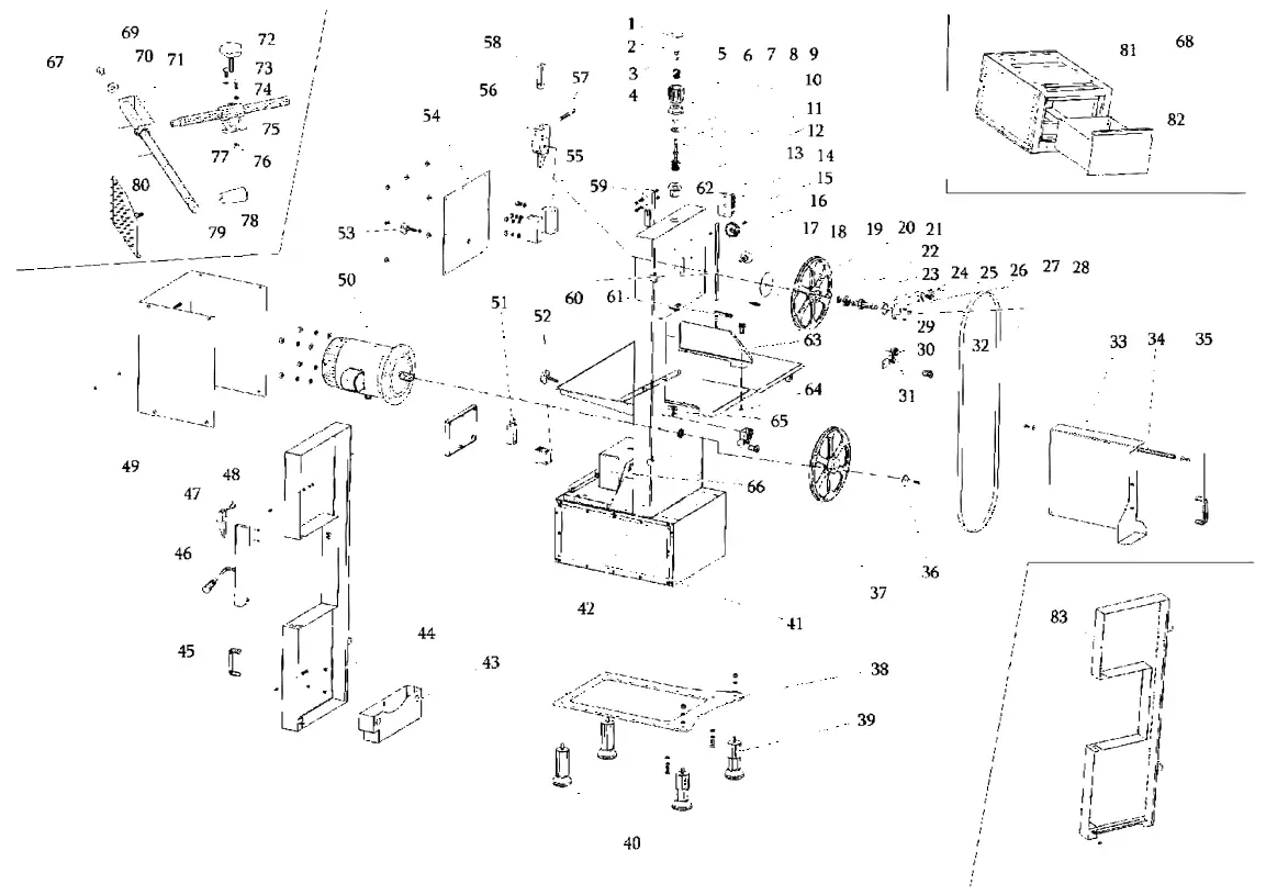 OMCAN BS-CN-1651-T 65 Inch Tabletop Stainless Steel Meat Band Saw - fig 2