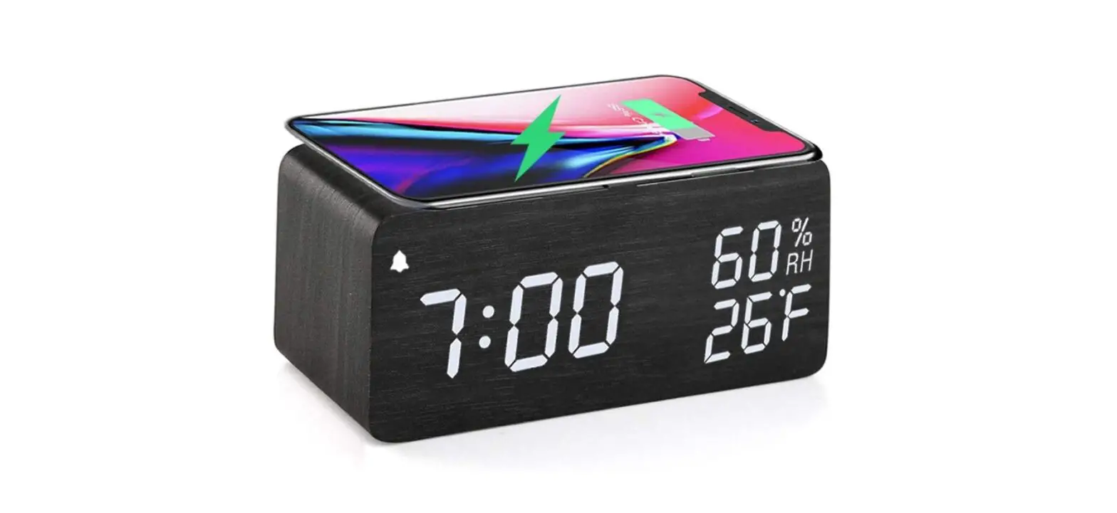 Hearth Hand 2022-12-9 Alarm Clock With Wireless Charger User Manual