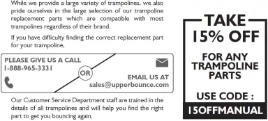 Trampoline replacement parts