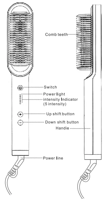 Wemart A L-1298 Electric Hair Straightener Comb - fig 1