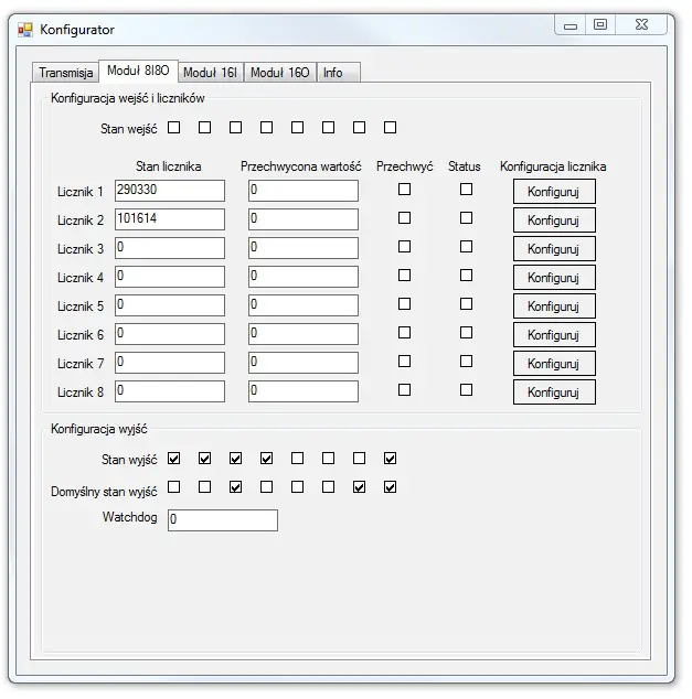 aspar RS485 8 Analogue Universal Inputs - Configuration software 2