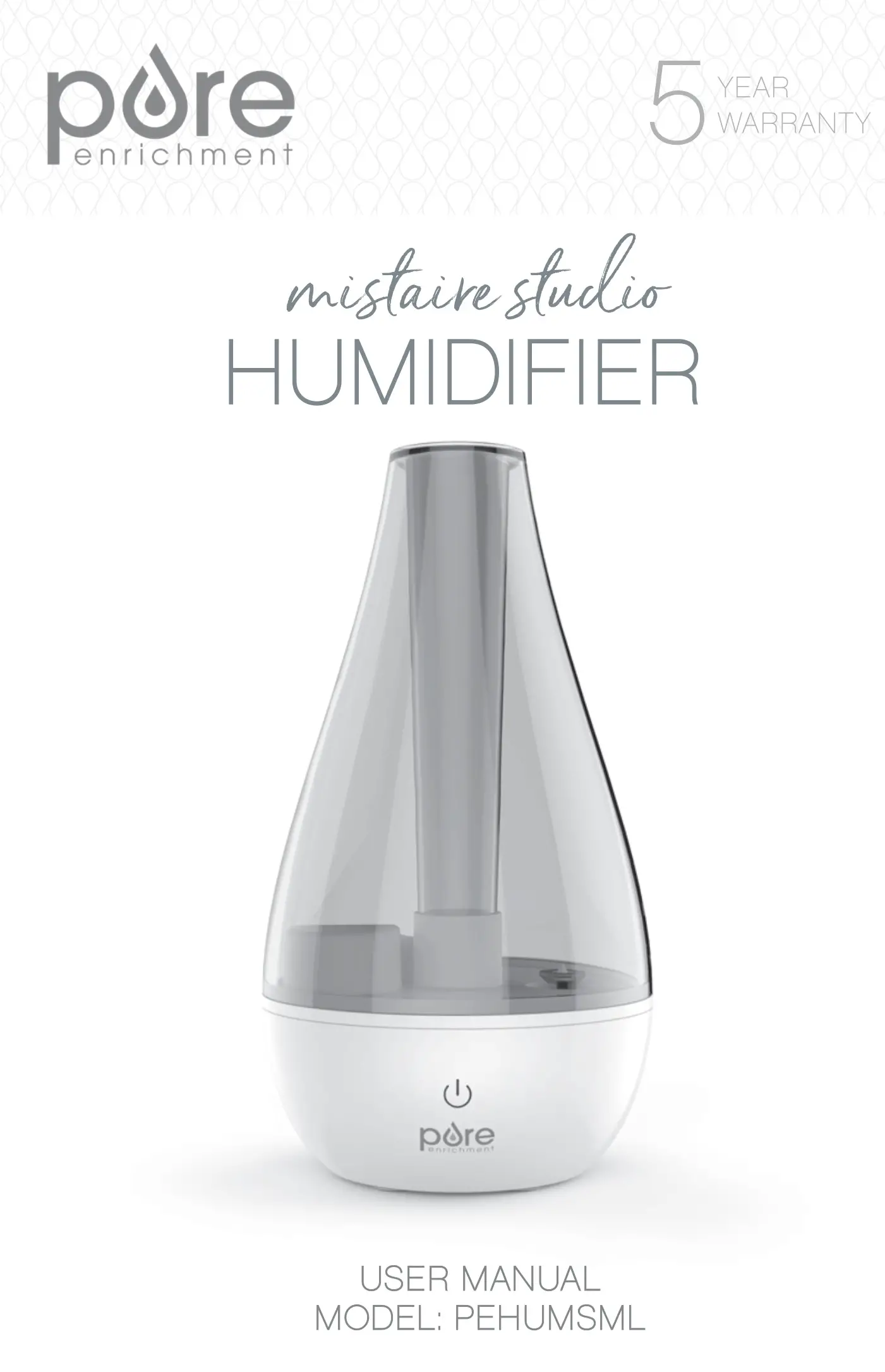pore enrichment PEHUMSML mistaire studio Humidifier User Manual