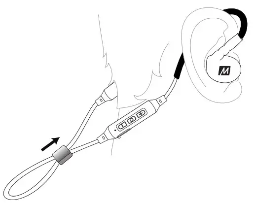 MEE audio M6B Wireless In-Ear Stereo Headset - WEARING THE M6B