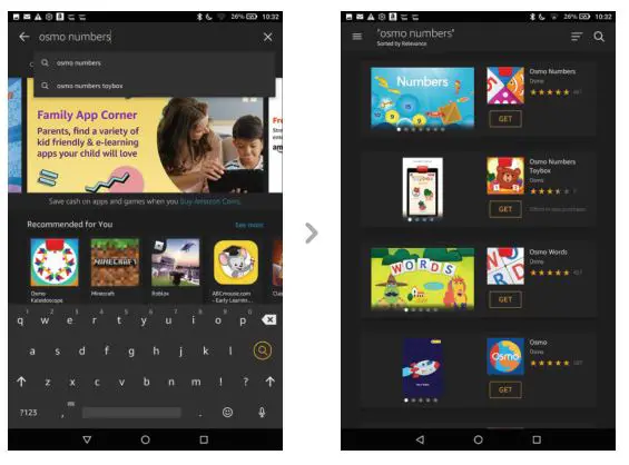 Osmo 904-00007 Fire Tablets - In the search bar on the top of the screen