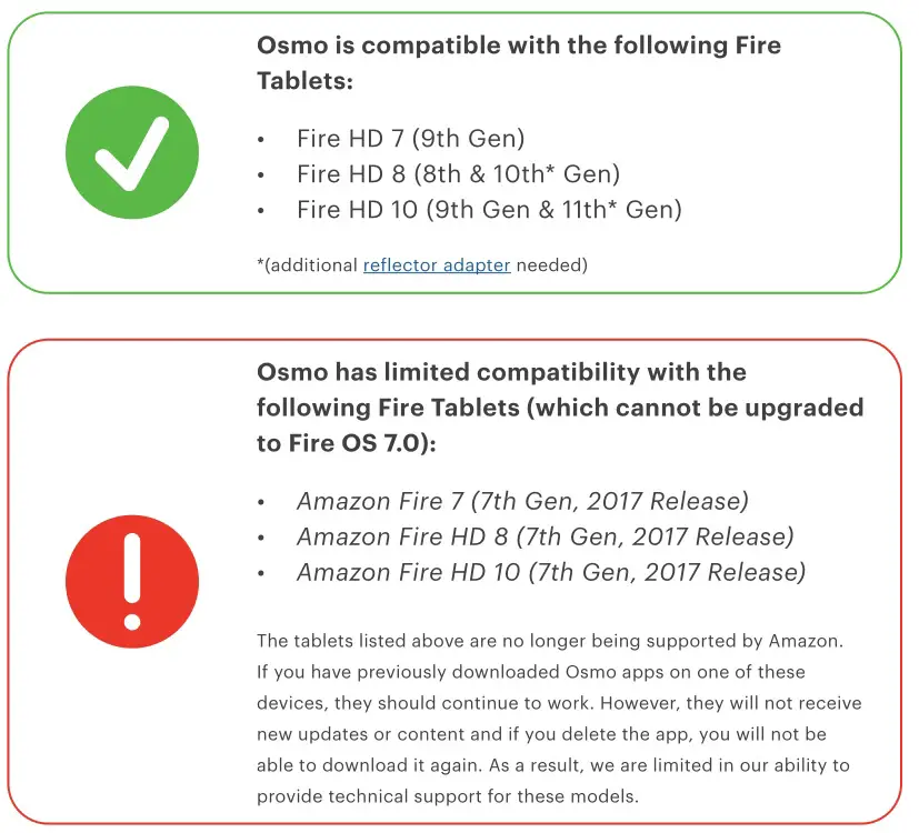 Osmo 904-00007 Fire Tablets - Make sure you have a compatible Fire Tablet