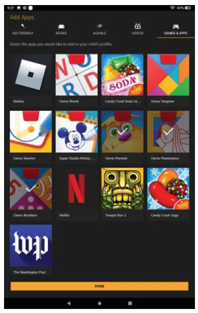 Osmo 904-00007 Fire Tablets - Next, select the Games & Apps tab