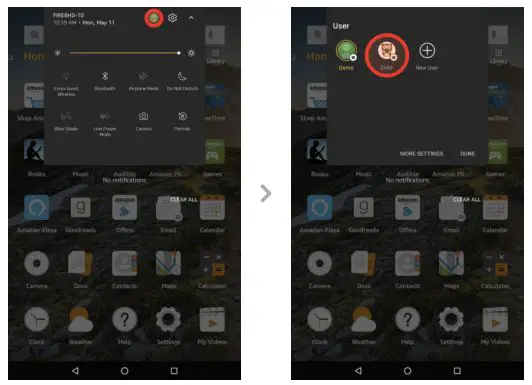 Osmo 904-00007 Fire Tablets - Select the profile icon on the top right to view all profiles