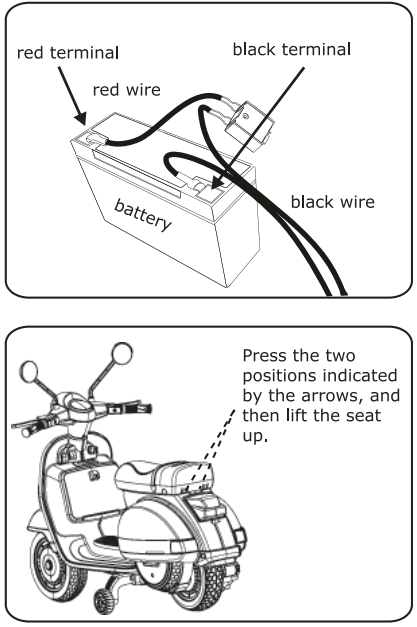 COSTWAY TY327441 Kids Ride On Motorcycle - Battery
