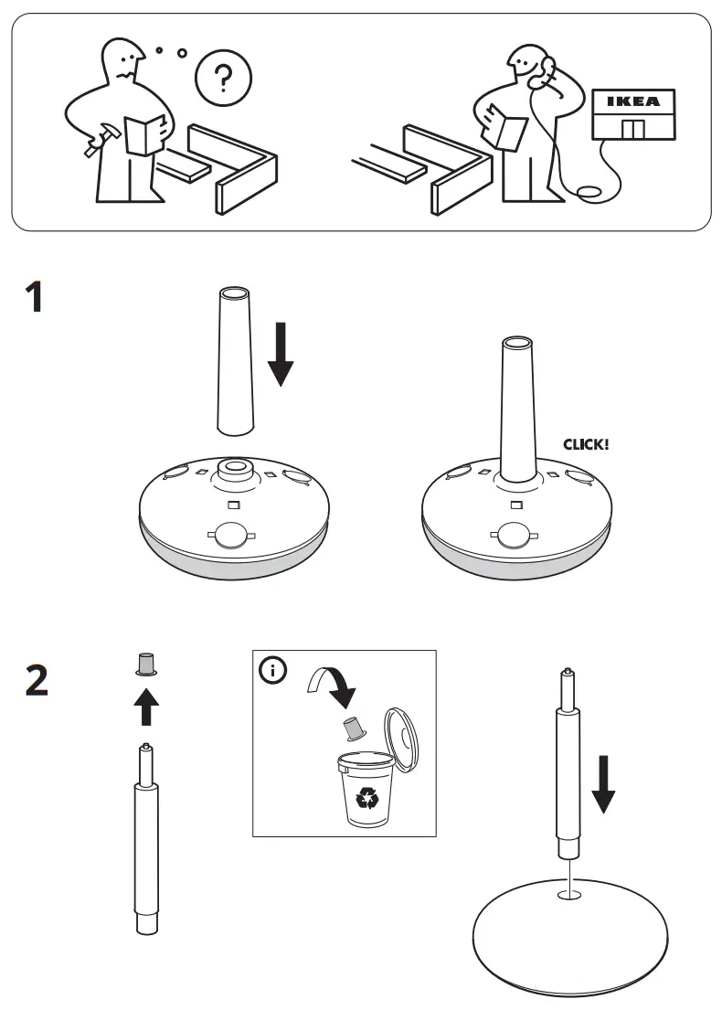 IKEA NILSERIK Standing Support Beige Vissle Dark Gray - fig