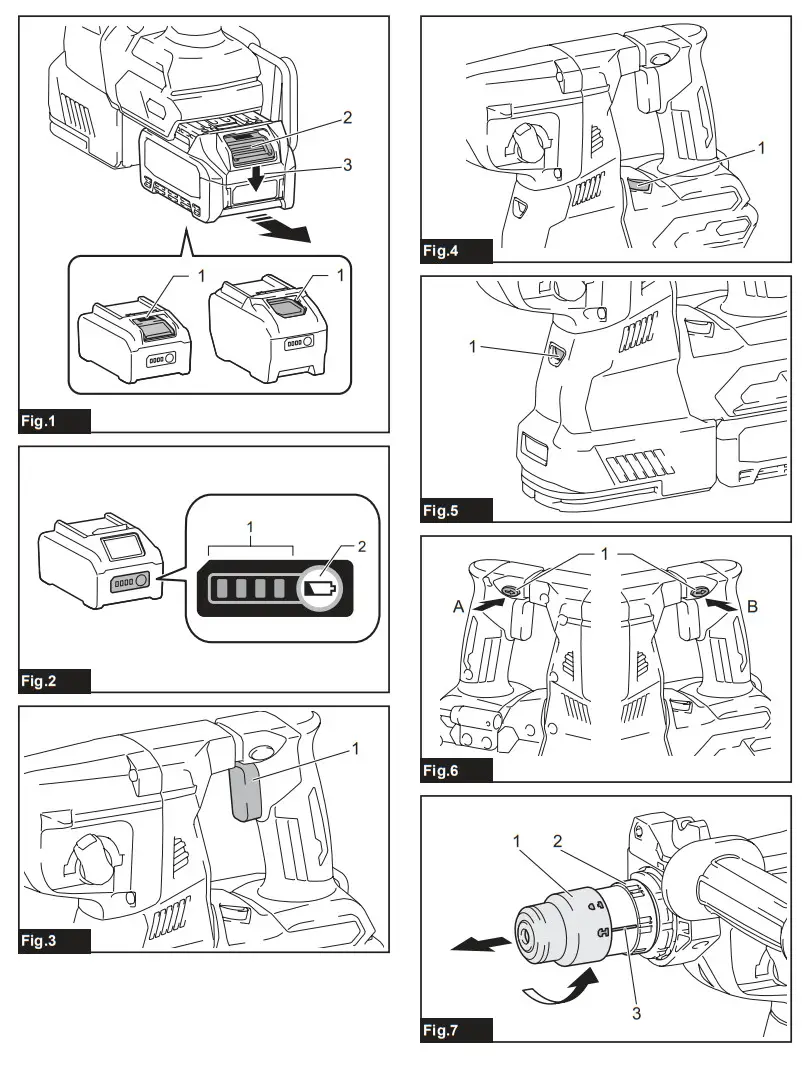 makita HR001G Cordless Combination Hammer - fig 1
